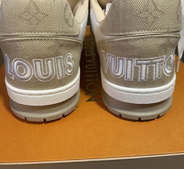 Louis Vuitton Trainer Sneaker Denim Beige