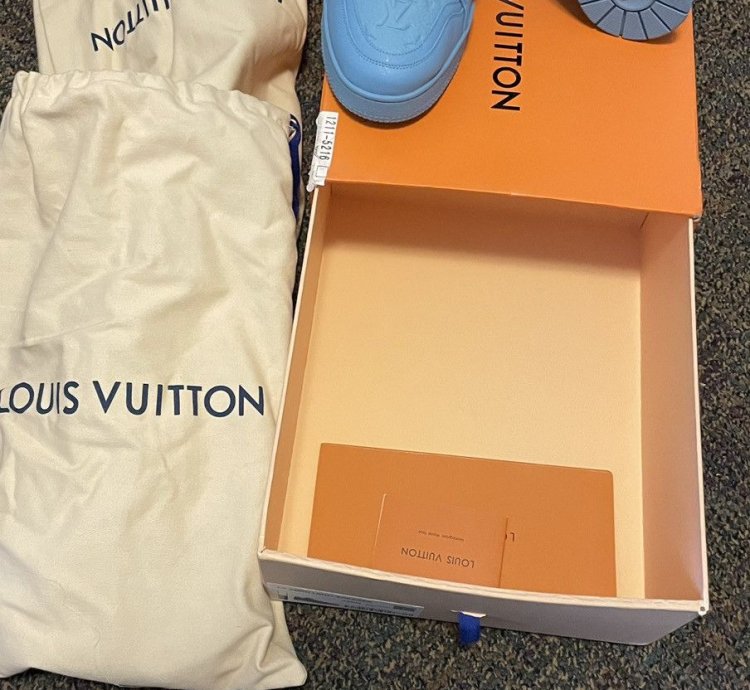 Louis Vuitton Trainers Blue Embossed Monogram