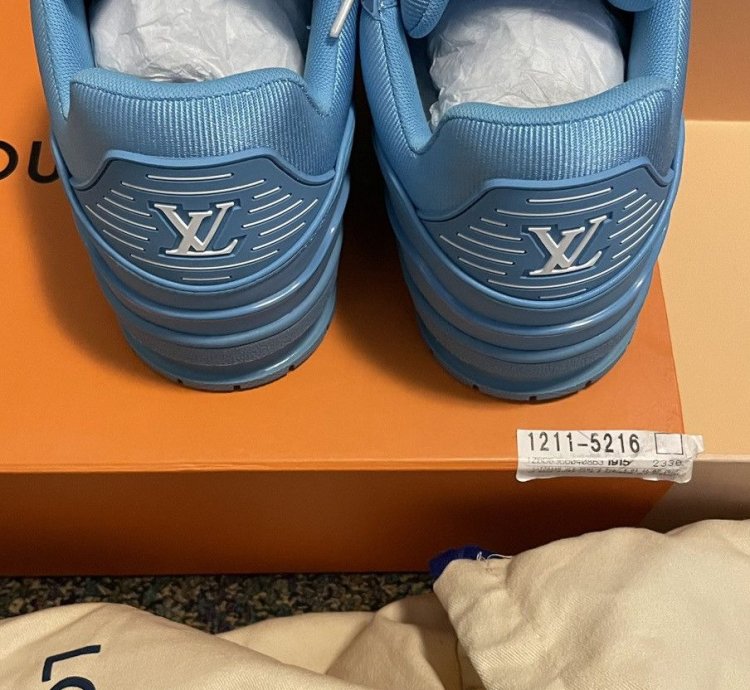 Louis Vuitton Trainers Blue Embossed Monogram