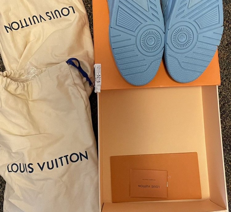 Louis Vuitton Trainers Blue Embossed Monogram