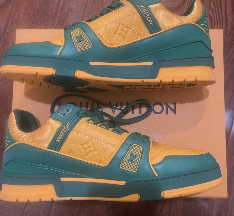 Louis Vuitton Trainers Green Orange