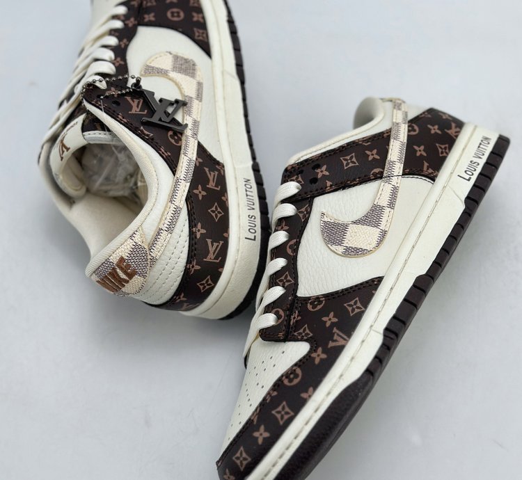 280 Nike Sb Dunk Low X Louis Vuitton White Brown Presbyopia Sj2068-253 - Df4f