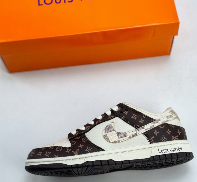 280 Nike Sb Dunk Low X Louis Vuitton White Brown Presbyopia Sj2068-253 - Df4f