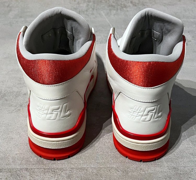 Louis Vuitton Vigil Abloh White Red High Top Trainers