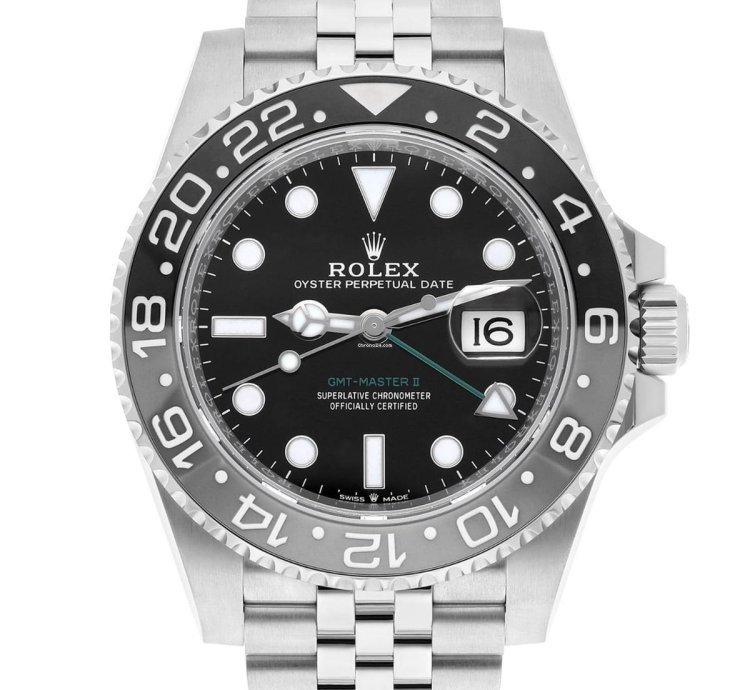 Rolex Gmt-master Ii 40mm 126710grnr Jubilee Stainless Steel Watch Black Dial 2024