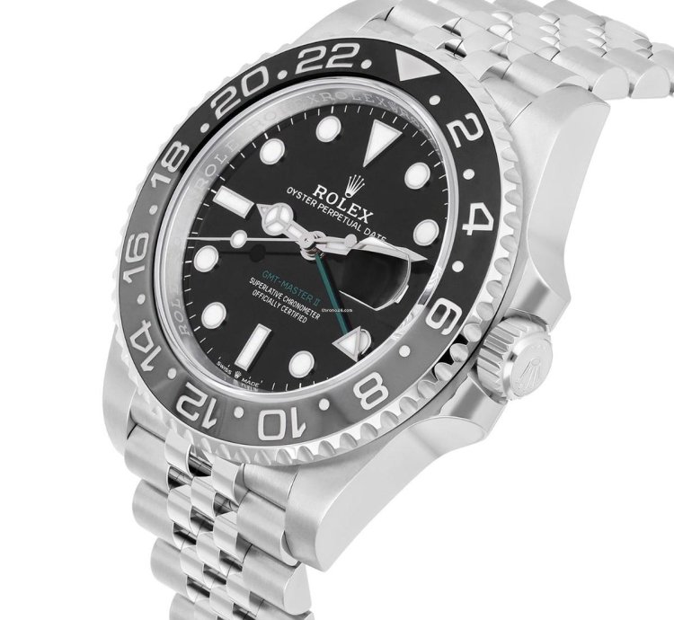 Rolex Gmt-master Ii 40mm 126710grnr Jubilee Stainless Steel Watch Black Dial 2024