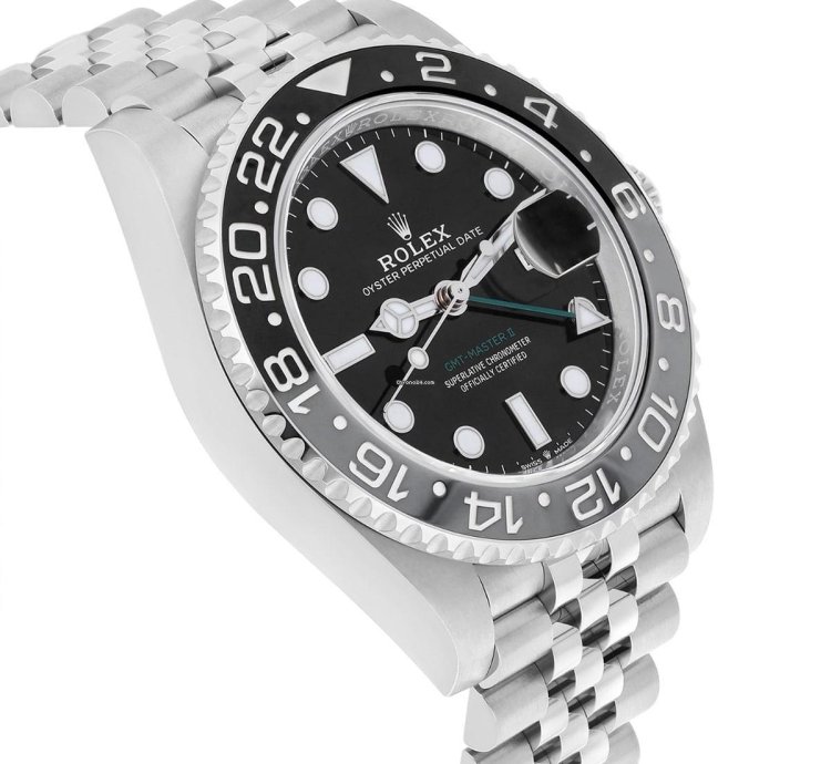 Rolex Gmt-master Ii 40mm 126710grnr Jubilee Stainless Steel Watch Black Dial 2024