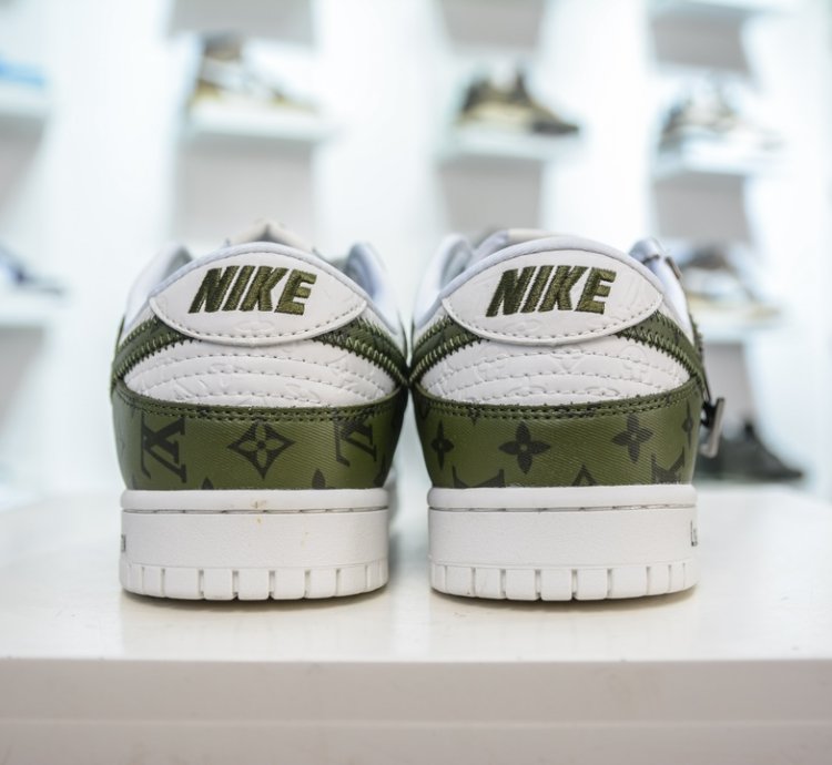 300 Lv X Nike Dunk Low Embossed White And Green Print Dq1098-362 213fd