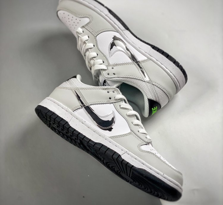 Nike Dunk Low glitch Swoosh Whitegrey Dv3033-001 For Sneaker Hello