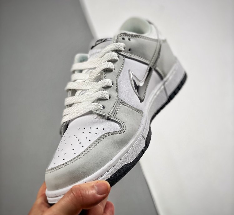 Nike Dunk Low glitch Swoosh Whitegrey Dv3033-001 For Sneaker Hello