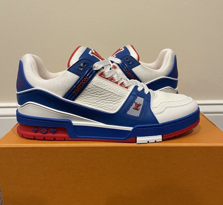 Louis Vuitton Virgil Trainer Low Sneaker Red White Blue Lv8