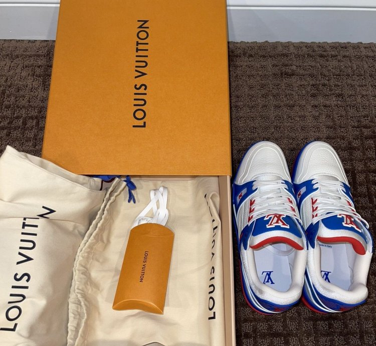 Louis Vuitton Virgil Trainer Low Sneaker Red White Blue Lv8
