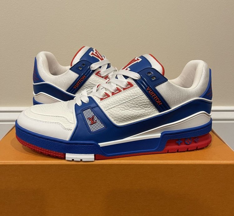 Louis Vuitton Virgil Trainer Low Sneaker Red White Blue Lv8