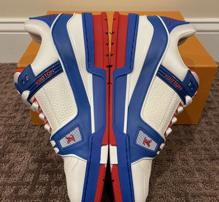 Louis Vuitton Virgil Trainer Low Sneaker Red White Blue Lv8