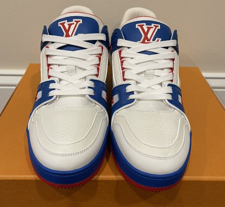 Louis Vuitton Virgil Trainer Low Sneaker Red White Blue Lv8