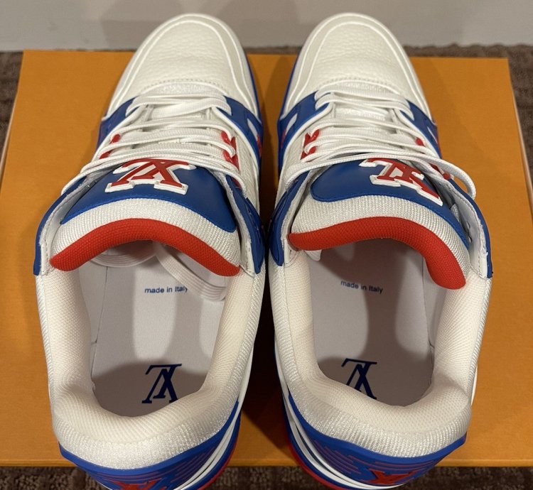 Louis Vuitton Virgil Trainer Low Sneaker Red White Blue Lv8