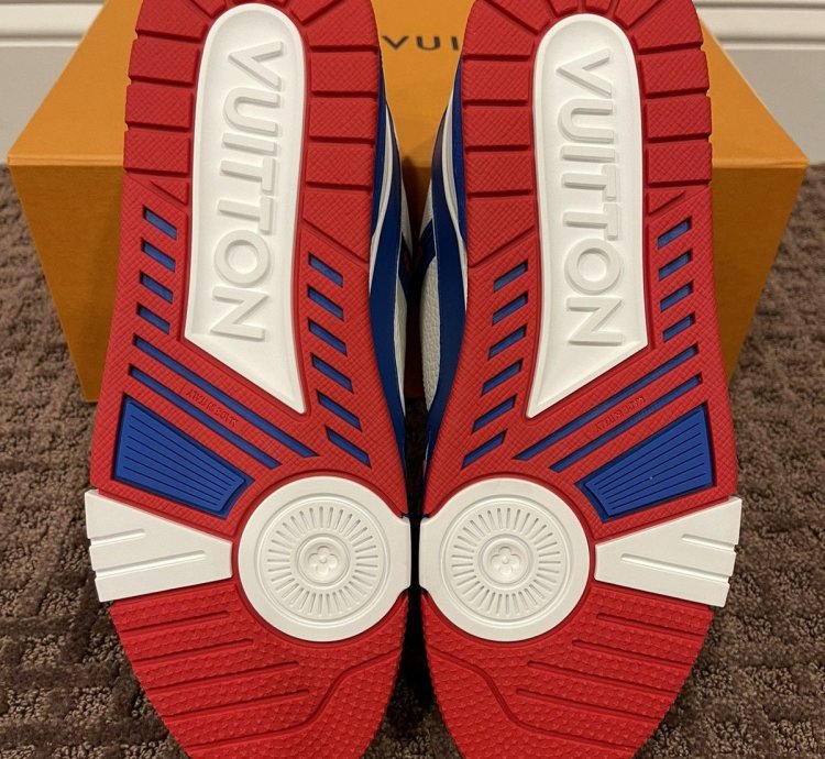 Louis Vuitton Virgil Trainer Low Sneaker Red White Blue Lv8