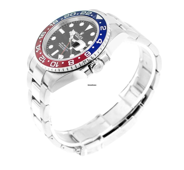 Rolex Gmt-master Ii 40mm Stainless Steel Black Dial Pepsi Red Blue Bezel 126710