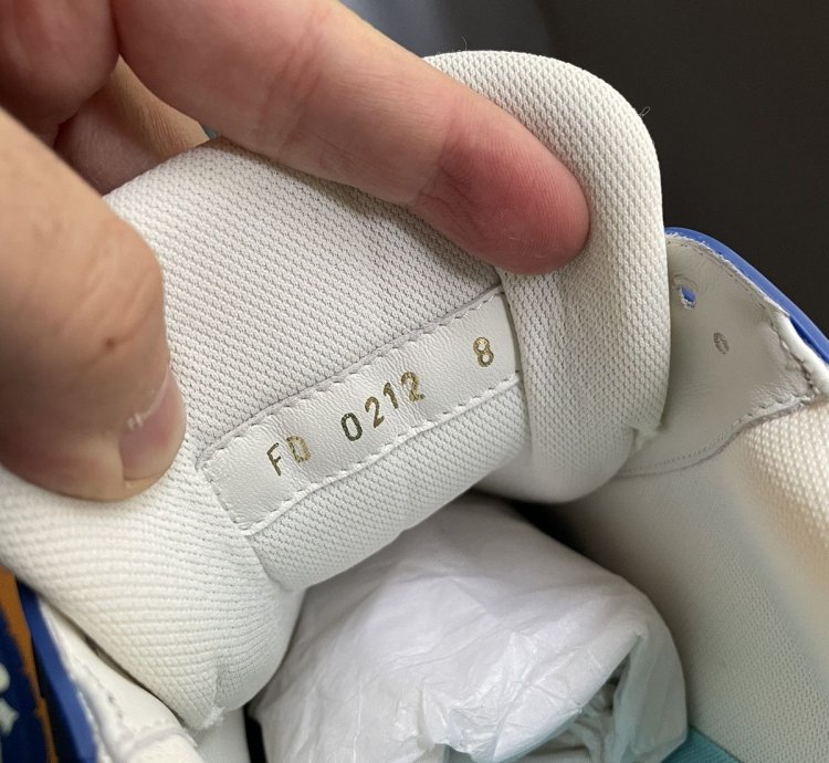 Louis Vuitton White Blue Monogram Trainer Sneaker