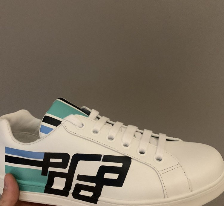 Low Top Leather Logo Sneakers