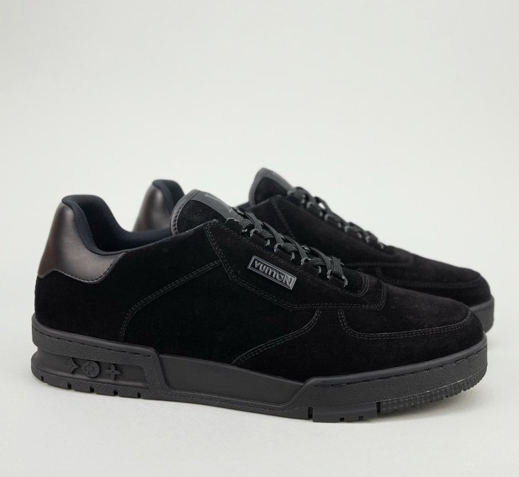 Low Top Sneaker Black Suede Lv Monogram