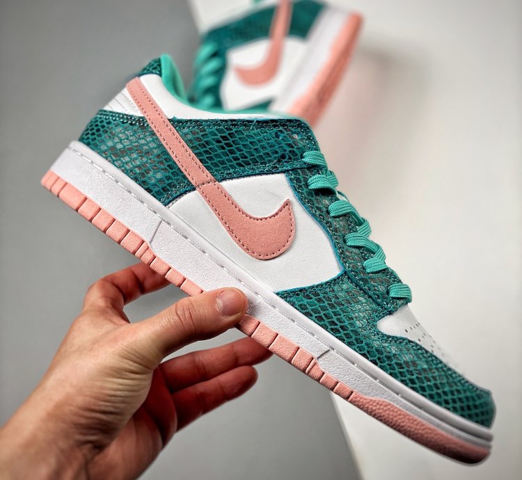 Nike Dunk Low snakeskin Whiteteal-pink Dr8577-300 For