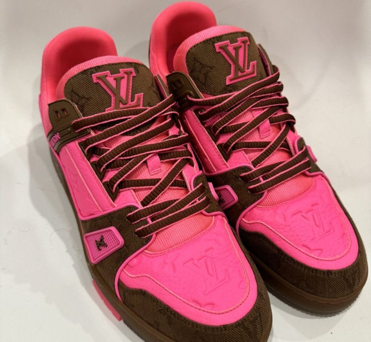Lv Monogram Trainer Pink Brown