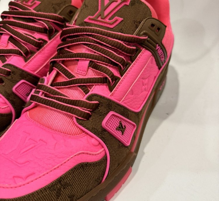 Lv Monogram Trainer Pink Brown