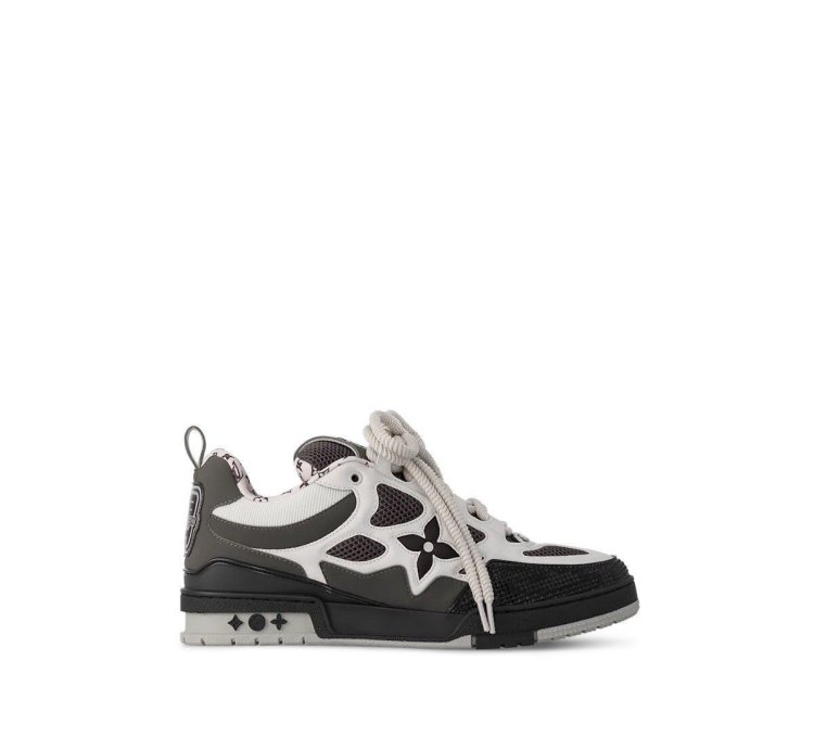 Lv Skate Sneakers Leather Monogram Logo Grey White