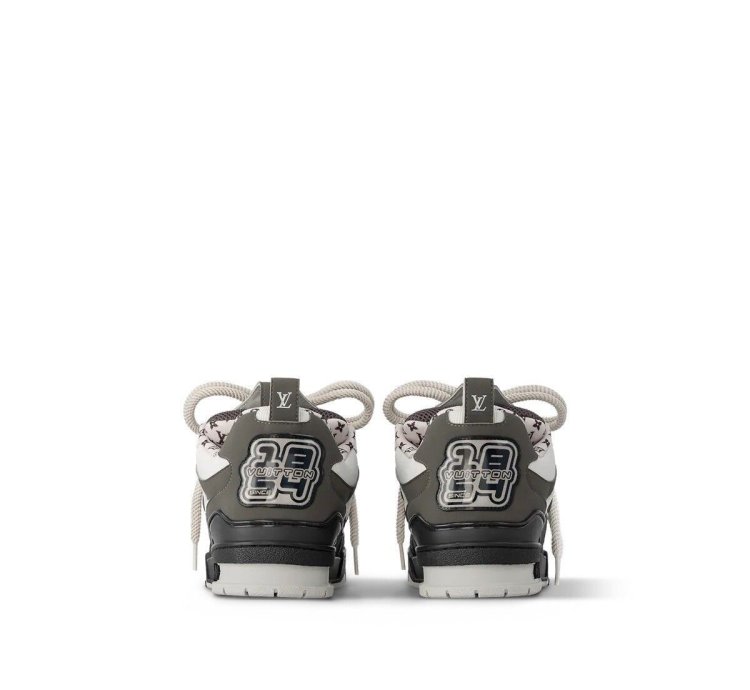 Lv Skate Sneakers Leather Monogram Logo Grey White