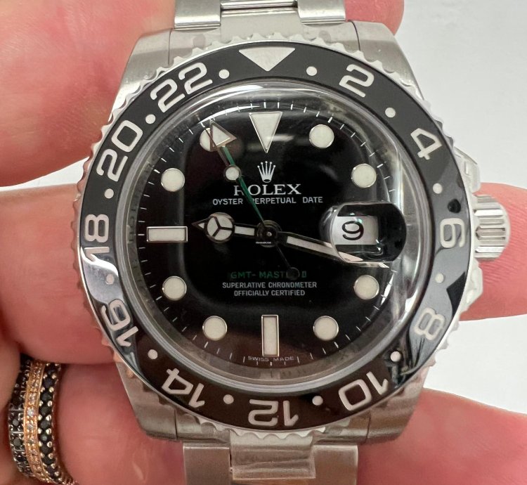 Rolex Gmt-master Ii Ceramica Black New Nos Nuovo Italia Pellicole Full Set Rectangular Dial