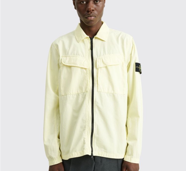 500 Ss22 Logo Zipped Overshirt Green