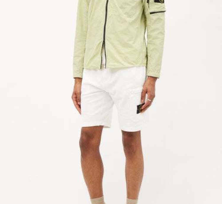 500 Ss22 Logo Zipped Overshirt Green