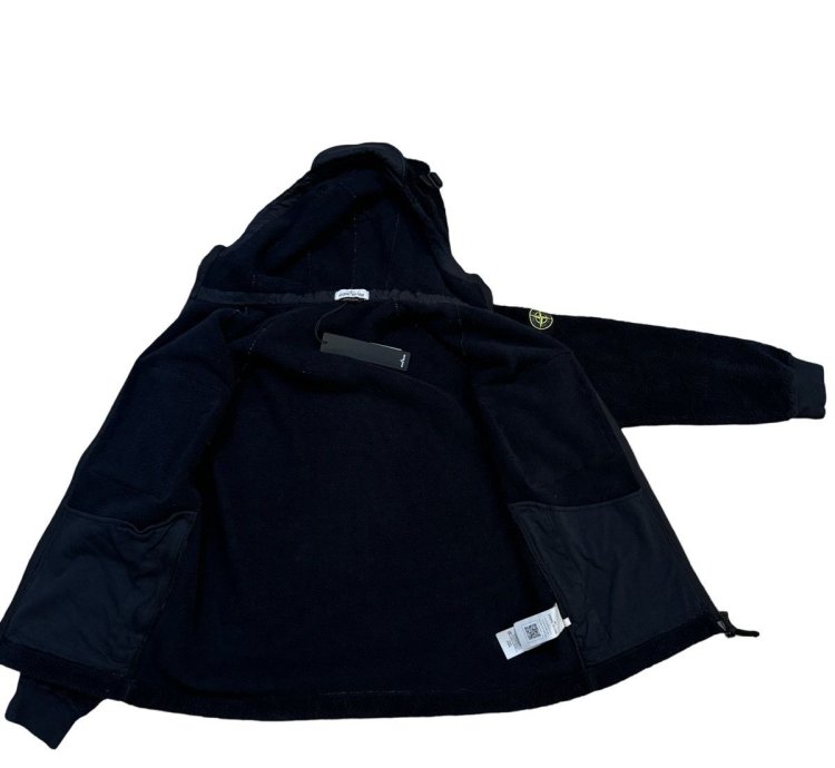 1000 Stone Island Fleece Cotton Pile Hooded Sherpa Jacket