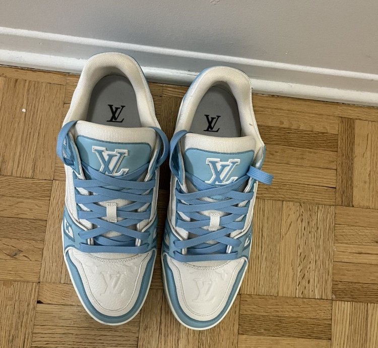 Lv Trainer Sneaker Baby Blue Size 7