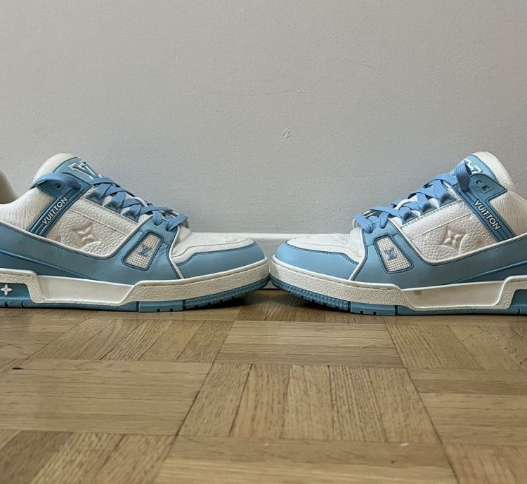 Lv Trainer Sneaker Baby Blue Size 7