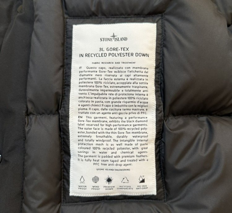 1500 Stone Island 3l Gore-tex Recycled Polyester Down Jacket