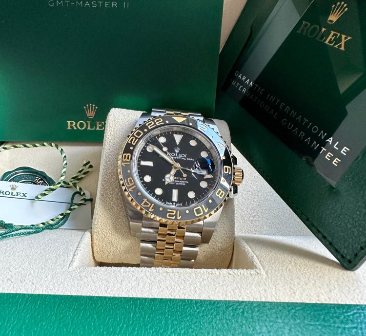 Rolex Gmt-master Ii New 2023 Jubilee Bracelet Two Tone Yellow Gold Black Gray Ceramic Bezel 40mm