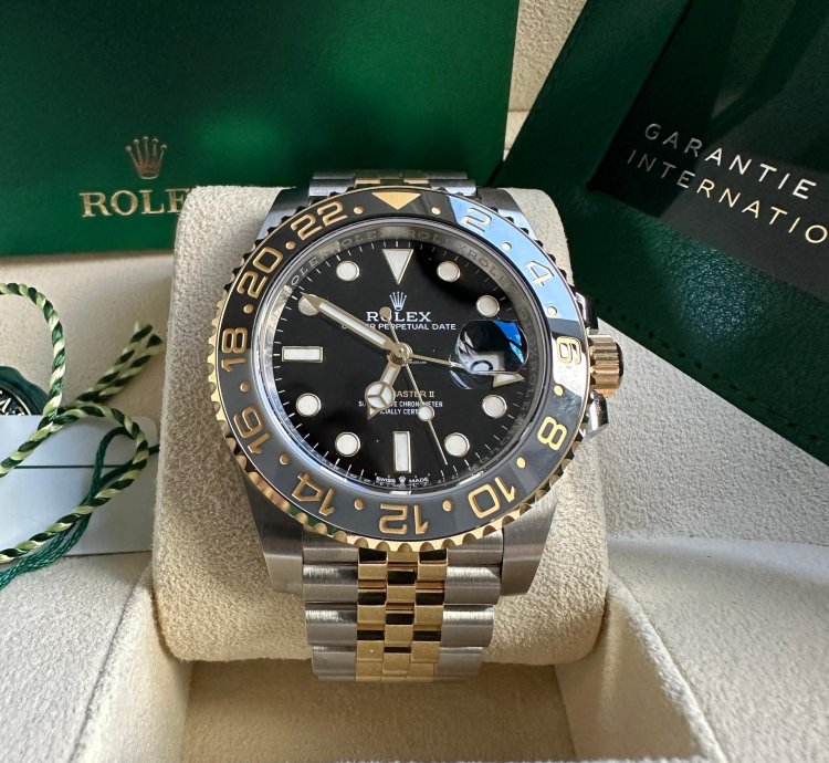 Rolex Gmt-master Ii New 2023 Jubilee Bracelet Two Tone Yellow Gold Black Gray Ceramic Bezel 40mm