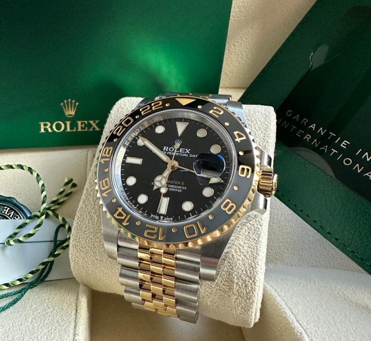 Rolex Gmt-master Ii New 2023 Jubilee Bracelet Two Tone Yellow Gold Black Gray Ceramic Bezel 40mm