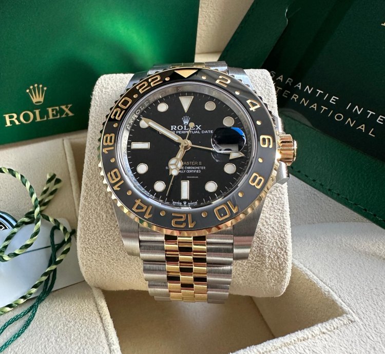 Rolex Gmt-master Ii New 2023 Jubilee Bracelet Two Tone Yellow Gold Black Gray Ceramic Bezel 40mm