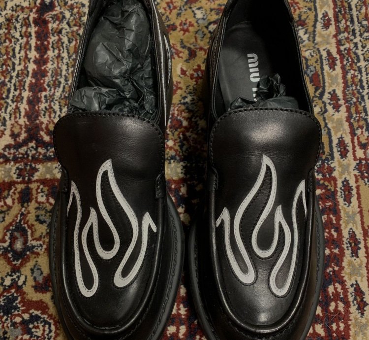 Miu Miu Flame Leather Loafers