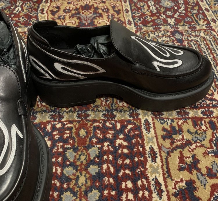 Miu Miu Flame Leather Loafers