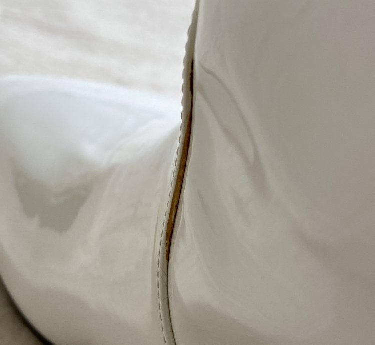Miu Miu White Glossy Enamel Patent Leather Boots