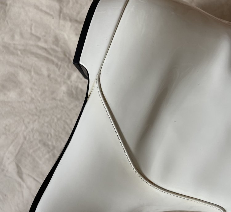 Miu Miu White Glossy Enamel Patent Leather Boots