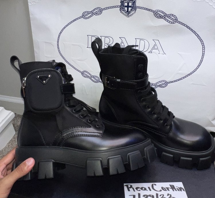 Monolith Leather And Nylon Fabric Boots