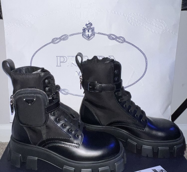 Monolith Leather And Nylon Fabric Boots