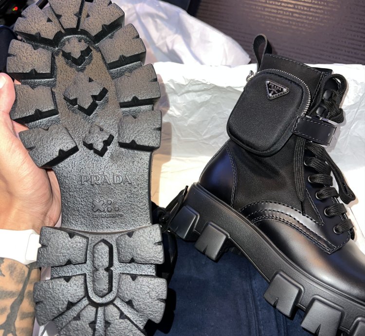 Monolith Leather And Nylon Fabric Boots