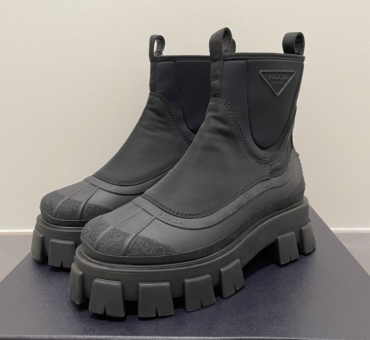 Monolith Re-nylon Gabardine Black Duck Rubber Boots - Fw22