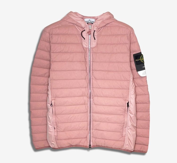 825 Stone Island Light Pink Down Stretch Nylon Jacket Nwt